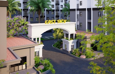 CỔNG VÀO EAST SKY – LỜI CHÀO ĐẦU CỦA CHUNG CƯ CAO TẦNG PHÍA NAM KĐT ECOGARDEN
